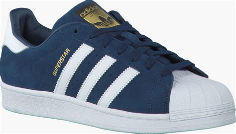 adidas superstar lage sneakers blauw|Adidas Superstar blue leather.